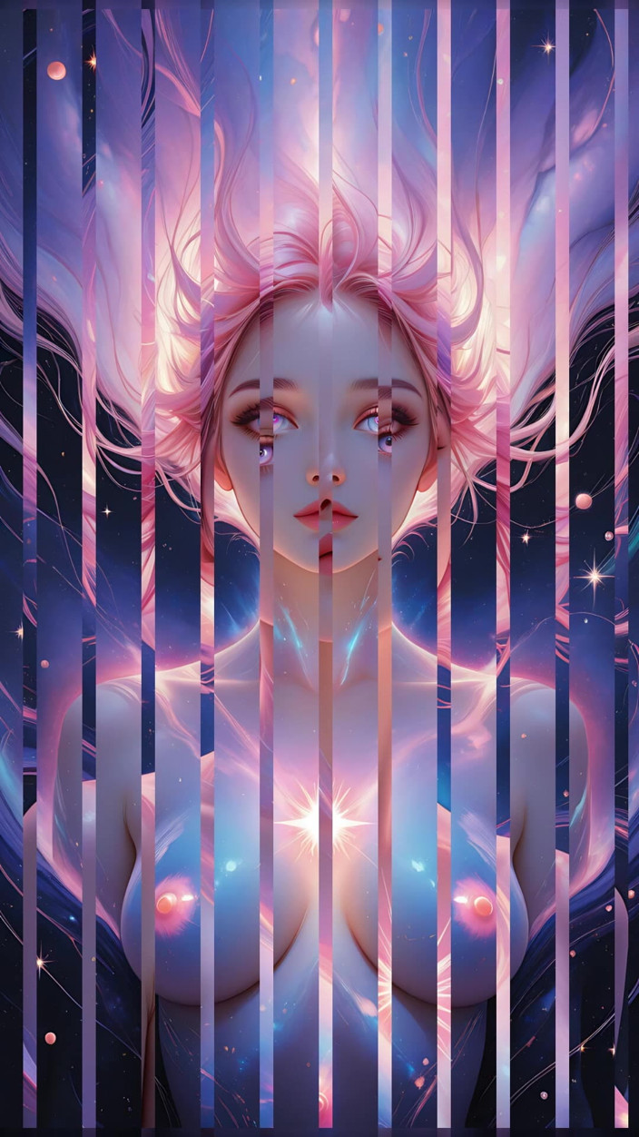 VelvetInk Studio: Космічна богиня мрії оголена жінка плаває в сюрреалістичному фентезі-слайд-шоу dreamscape ai art