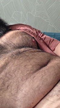 Muscular Bear Jerks off at Home