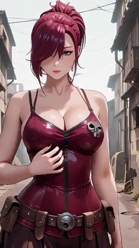 La partner dai capelli viola sussurra segreti nelle vicinanze. Non è solo una pausa nella battaglia