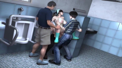 X Hentai: Prsatá uklízecí personál a Šťastný student - Hentai 3D 42