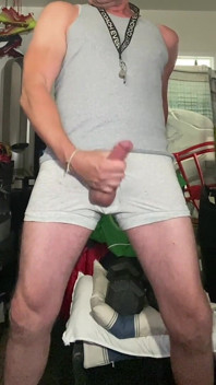 Jockdad87 Is Horned up in Gray Underwear