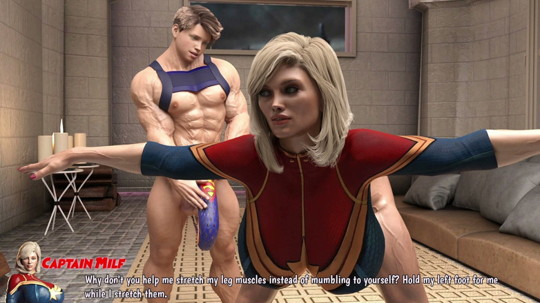 Anime_Sex_00: 체육관에서 섹시한 아줌마 선장을 지배하는 알파 남자 - 부드러운 거유와 통통한 엉덩이가 문지르고 따먹히다