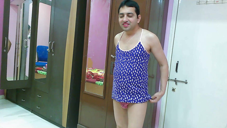 Cute & Nude Crossdresser: Cute sissy crossdresser femboy Sweet Lollipop in a tank top,...