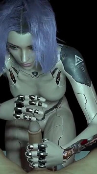 Robot Girl POV Handjob - Cyberpunk Porn Parody