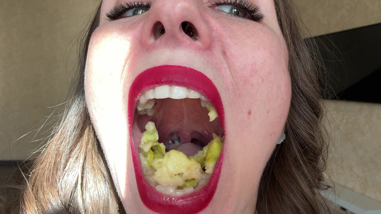 Hottie goddess: Tragar mordida seducción en primer plano