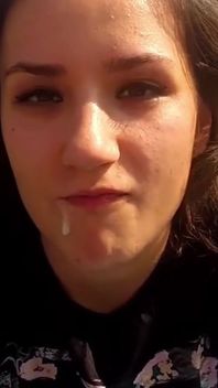 Teen Swallowing Cumshot Outdoor