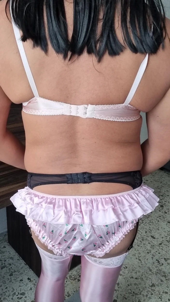 My panties: Modeling My New Pink Ladybug Pantyhose, Sexy Ruffles and Super...
