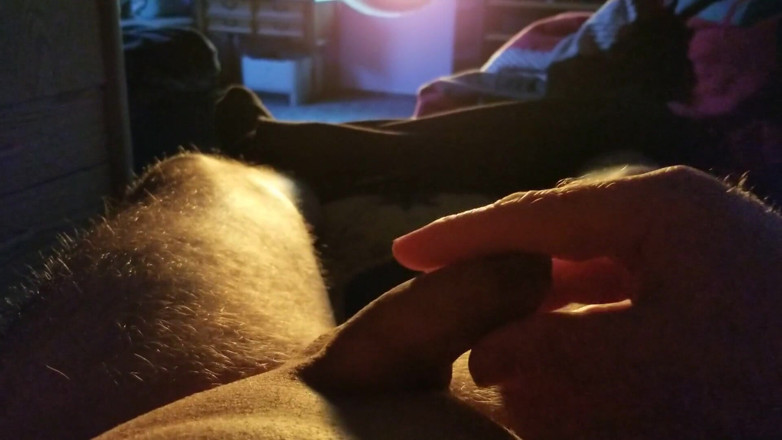 Paddy studio: Playing with the small dick on evening...
