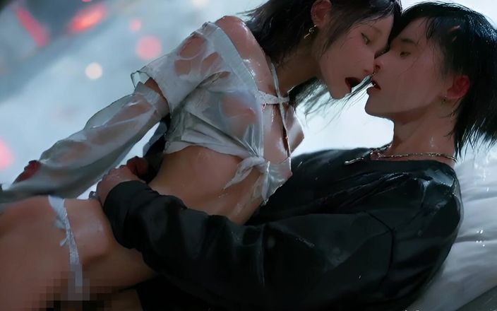 AItuner: 雨中的湿润激情：苗条的亚洲美女失去控制