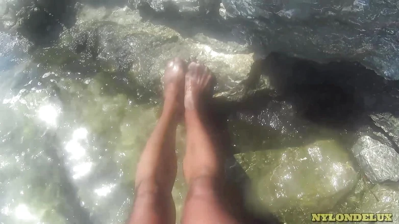 Nylondelux: Black Pantyhose Sea Adventure. Nylondelux