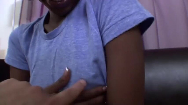Nikky Thorne's Teen Club: Ebony chick with small tits drains hard cock at casting