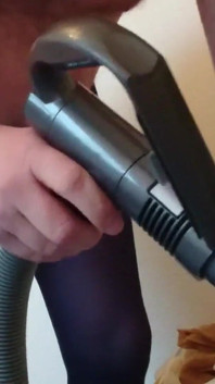 Pembersihan vakum dalam pantyhose terbaik biru