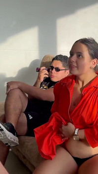 I Fuck the Stepdaughter of a Blind Man Next to Him, Semen Falls on Him and He Thought It Was Cream