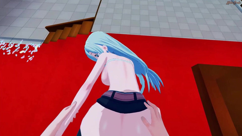 Hentai Smash: Elizabeth Liones dikongkek sudut pandangan pertama di gereja, pancutan dalam...