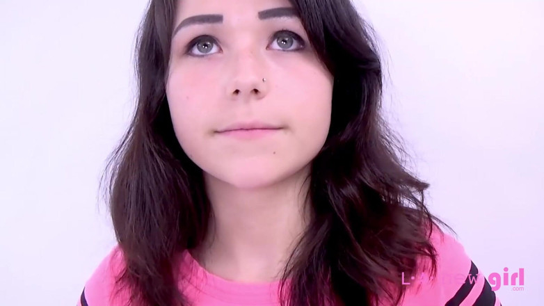 L.A. New Girl: Amateur tiny teen sucks & fucks big cock at photoshoot for...