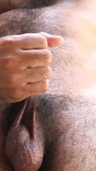 Hairy Man Masturbates Sweaty Big Cumshot