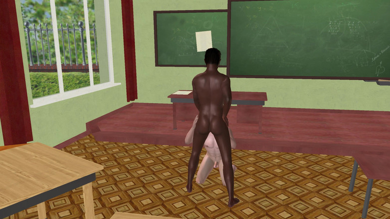 LustMen: Geanimeerde 3D-homoporno - een blanke man die de lul van een zwarte...