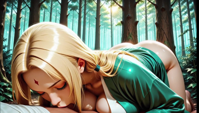 Sdanimacionescol: Tsunade Jiraiya Wild sexo em floresta e Onsen boquete profundo...