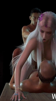 3D Gray Hair Cosplay Model Have Group Sex