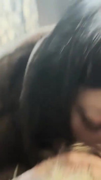 A Lot of Cum on Brown Fur Hooded Puffer Jacket 172