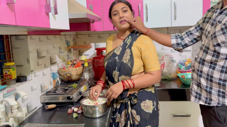 Hotty_ragini: My Lovely Stepmother Was Cooking in the Kitchen, Stepfather Went...