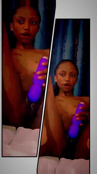 Petite Ebony Teen Playing with Her Perfect Body