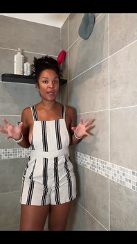 From Dry to Wet Under a Shower Tease