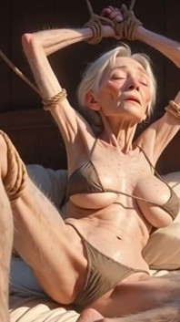Old Granny Rope Bondage - Tight Pussy Needs to Be Filled