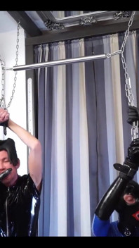 2 Bounded Slaves, 2 Mistresses, 2 Strapons, 2 Blow-mouths to Use