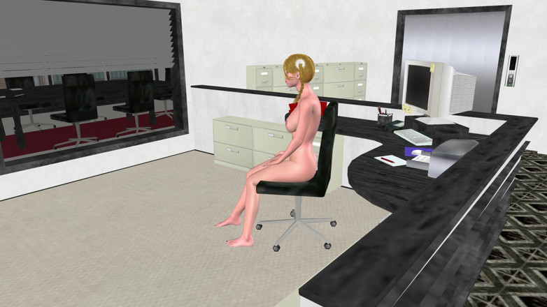 RenderLust: Orgasmo ghiaccio dell'ufficio troia: 3D cartoon masturbazione frenesia