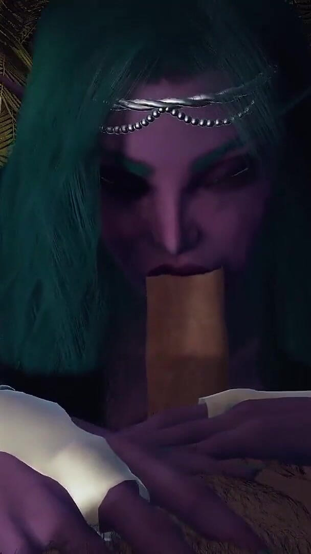 Wraith ward: Night Elf Princess ger dig en avsugning i trädgården POV 3D...