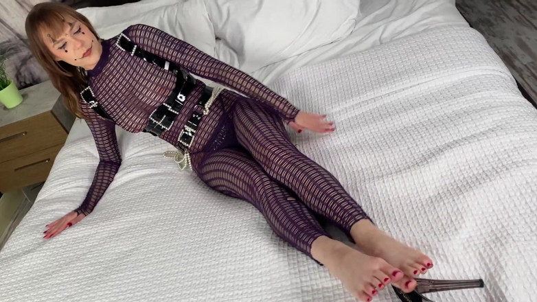 Rebecca Vanguard: Mistress Rebecca Rips Her Bodysuit and Fingers Her Wet Pussy