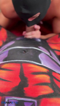 Hung Uncut Cock Mature Men Turns Into Magneto in Full Body Painting and Fuck