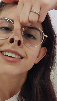 Nose Fetish Nostrils Pressing on My Nose Mouth Open Glasses