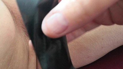 Bouncy Tits Action: Taping the pussy
