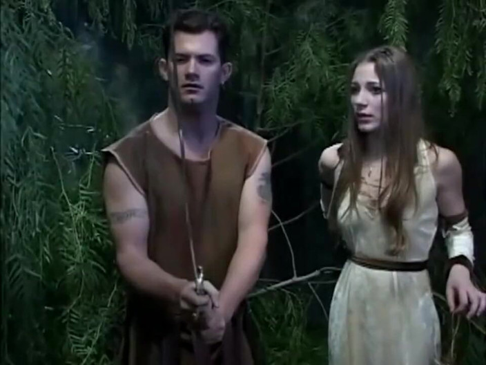 Vintage megastore: Skinny blonde assfucked in a castle