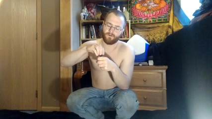 Coby Bronze: Pissing blue jeans