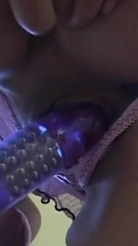 Horny brunette masturbates at home with her Sex Toy