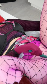 Pink Encasement Nylon Nora Fox Fuck Through Nylon