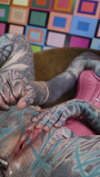 Solo Anal Masturbation - Pink Lace Corset and Steel Toy
