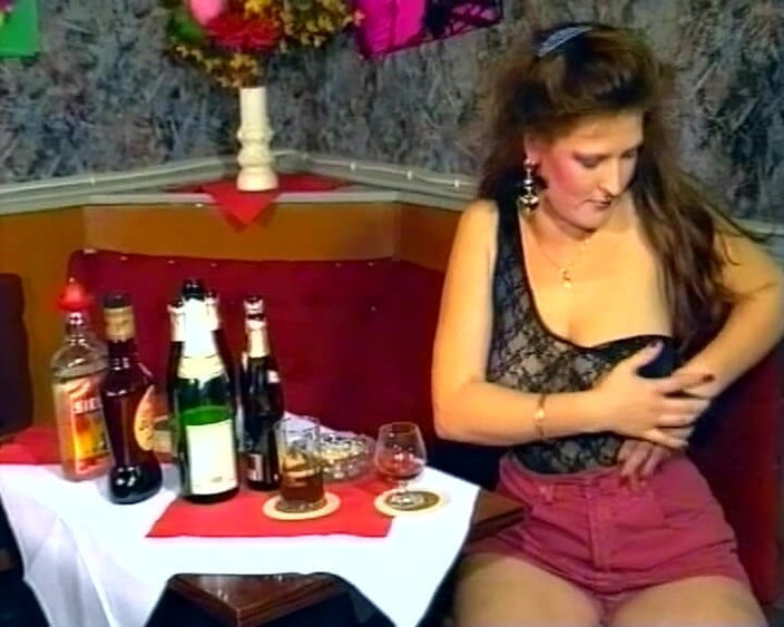 Busty German Sluts: Nympho German Babe Playing with Her Pussy in Bar