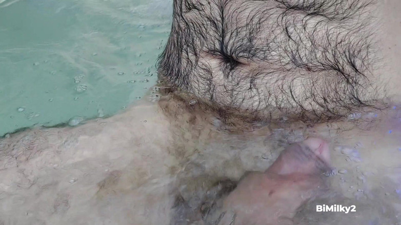 BiMilky2: Hairy Man Horny in Jacuzzy