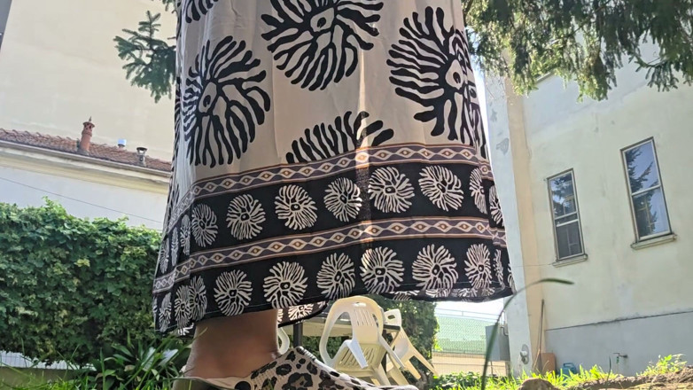 Nicoletta Embassi: Hot Sun in the Garden Minimal Bikini, Camouflage Sandals and...