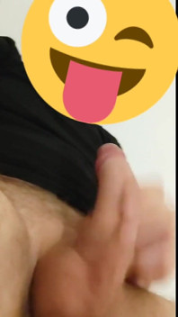 Glacing my black t-shirt with white creamy cum