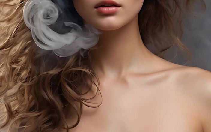 AI Girls: Художня оголена красива молода жінка, загорнута в закручений дим | Mystical Ai Слайд-шоу