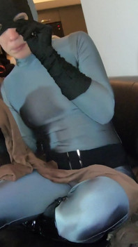 Katy z catwoman Zentai Zrobić obciąganie nylon