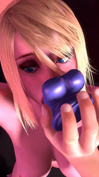 BDSM Samus Deepthroats a Dildo Metroid Porn Parody