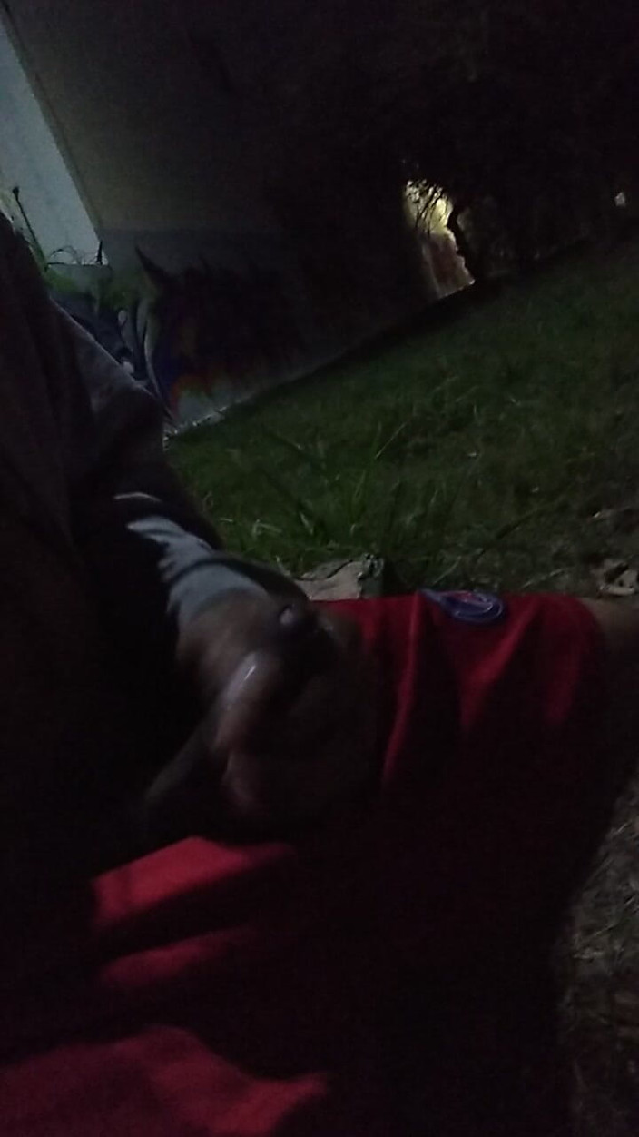 AlexAlejandro13: No Warm Shirt Man in Park with Only Sweater on...