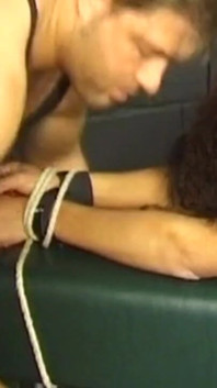 Mature Brunette MILF Caned Hard While Chained