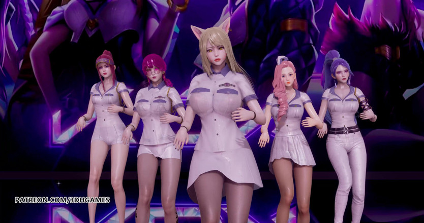 3D-Hentai Games: Somi - Co čekáš na striptýz Ahri Akali Kaisa Evelynn Seraphine KDA 3D...